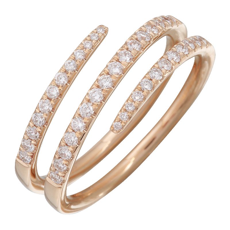 double hoop diamond ring