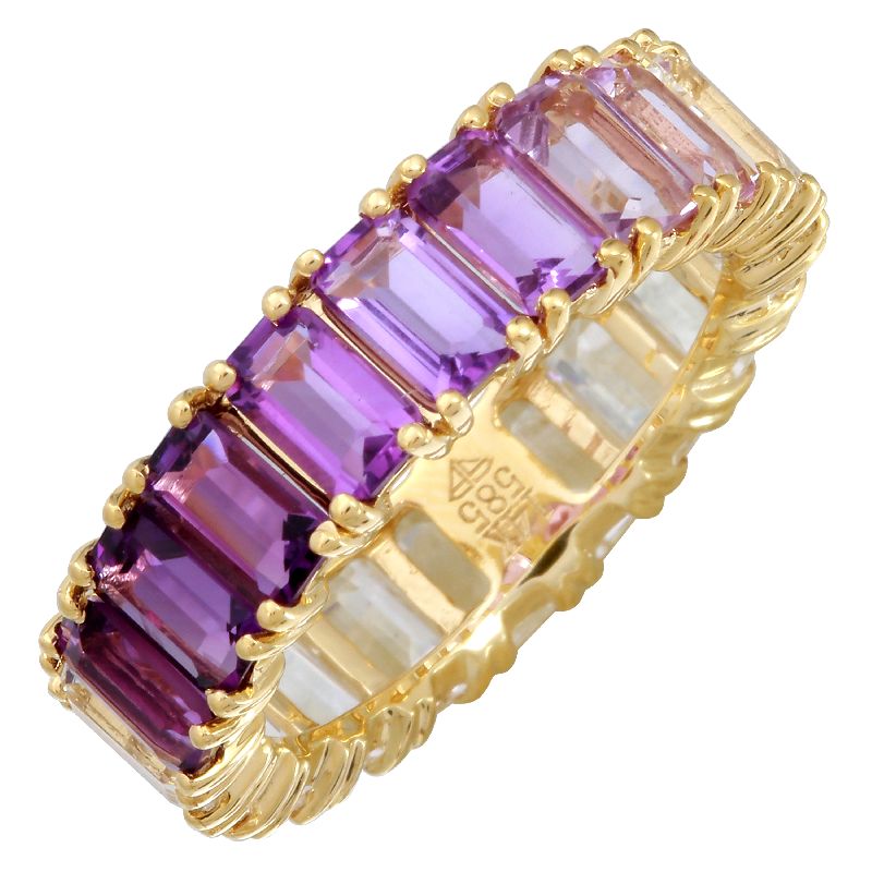 EMERALD cut eternity   RING