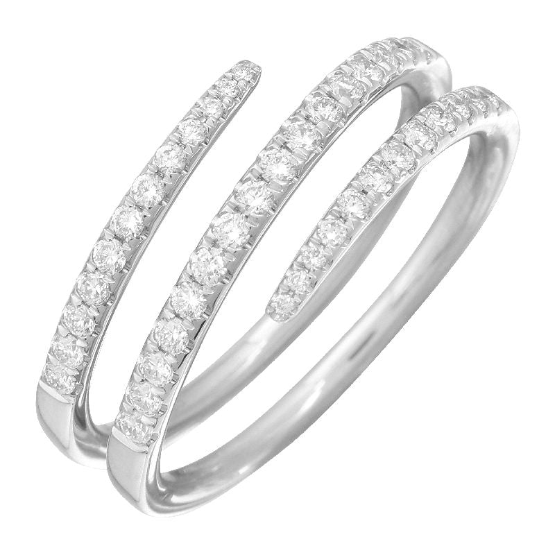 double hoop diamond ring
